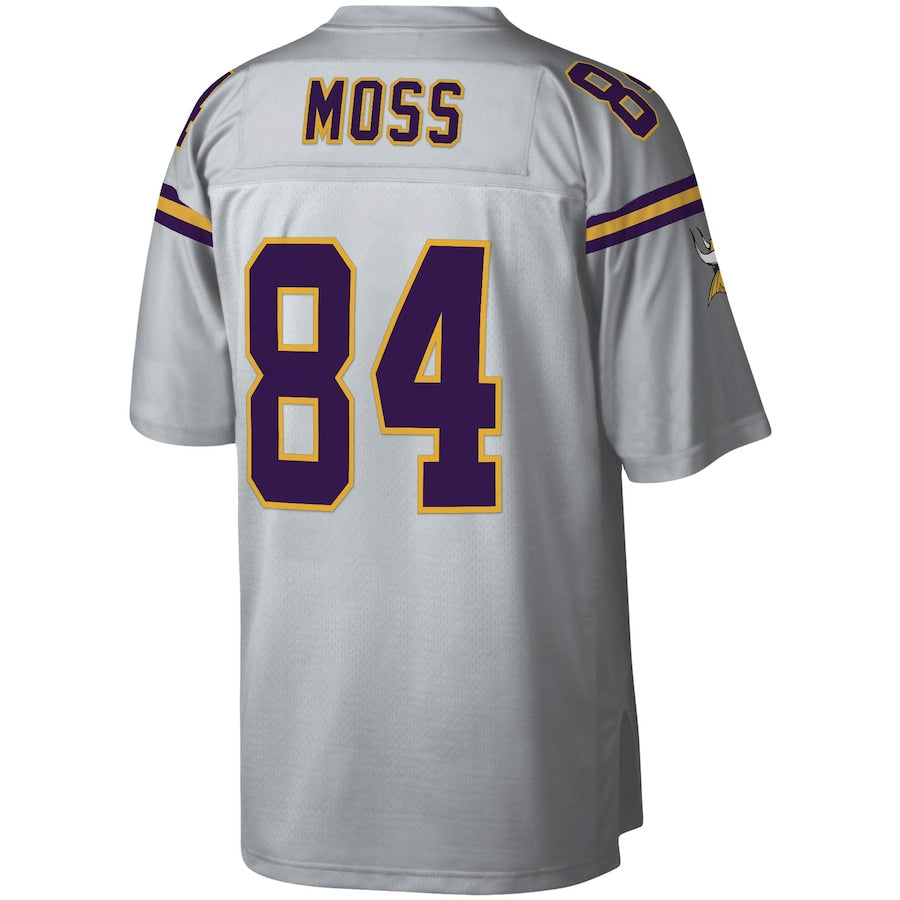 Minnesota Vikings Randy Moss Platinum 100 Legacy NFL jersey front view