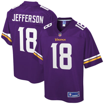 Minnesota Vikings Justin Jefferson Logo 522 NFL jersey front view