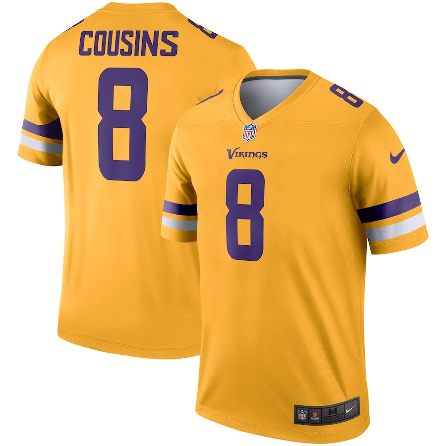 Minnesota Vikings Kirk Cousins Inverted Legend 580 NFL jersey front view