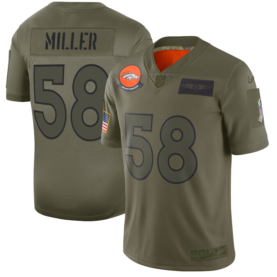 Denver Broncos Von Miller Salute To Service NFL jersey front view