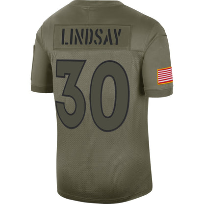 Denver Broncos Phillip Lindsay Salute To Service NFL jersey front view