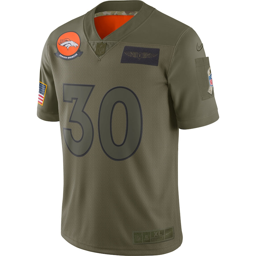 Denver Broncos Phillip Lindsay Salute To Service NFL jersey front view