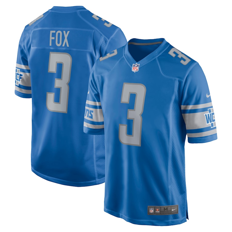 Detroit Lions Jack Fox 987 NFL jersey front view