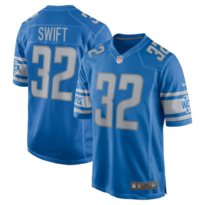 Detroit Lions Dandre Swift Draft Pick 965 NFL jersey front view