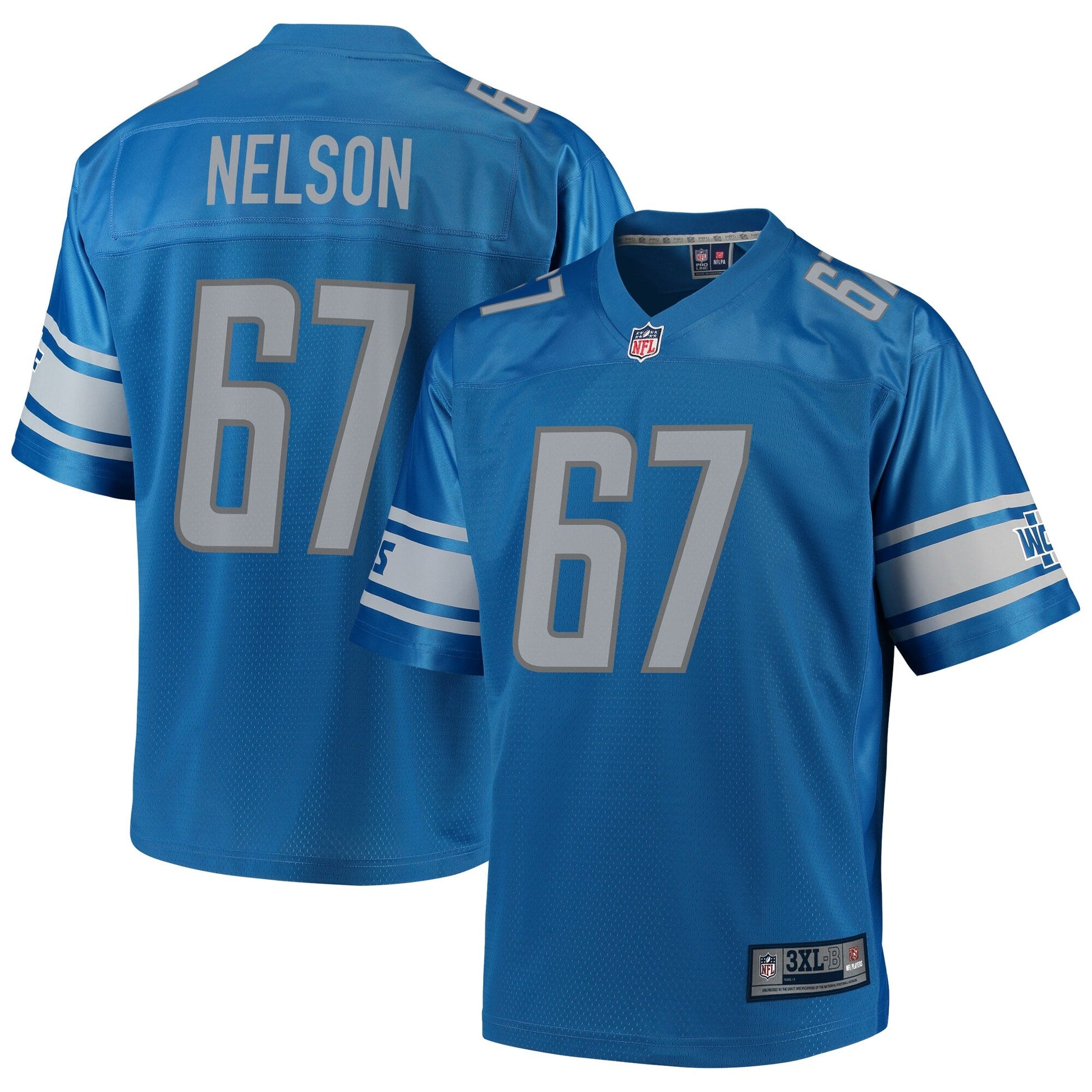 Detroit Lions Matt Nelson Big Tall NFL jersey front view