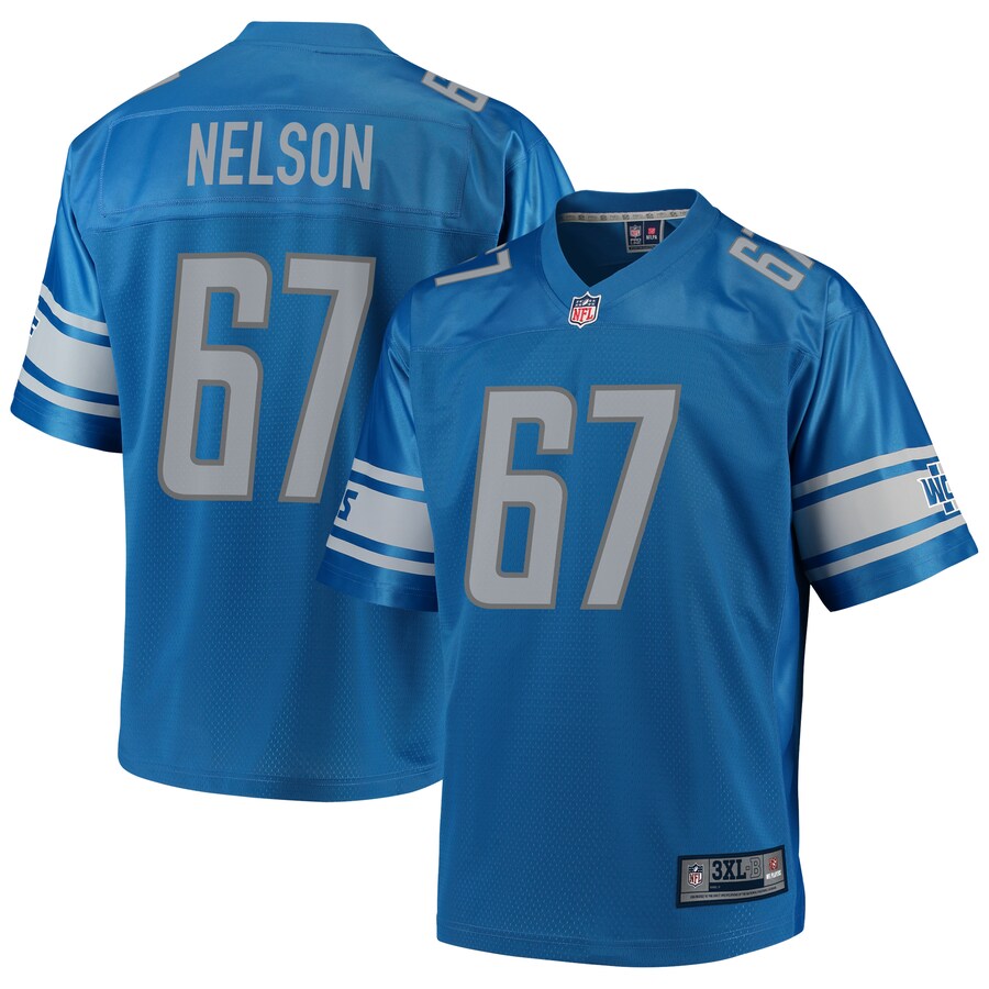 Detroit Lions Matt Nelson Big Tall NFL jersey front view