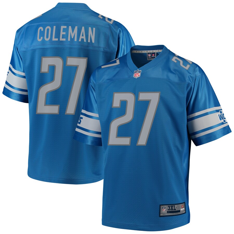 Detroit Lions Justin Coleman Big Tall NFL jersey front view