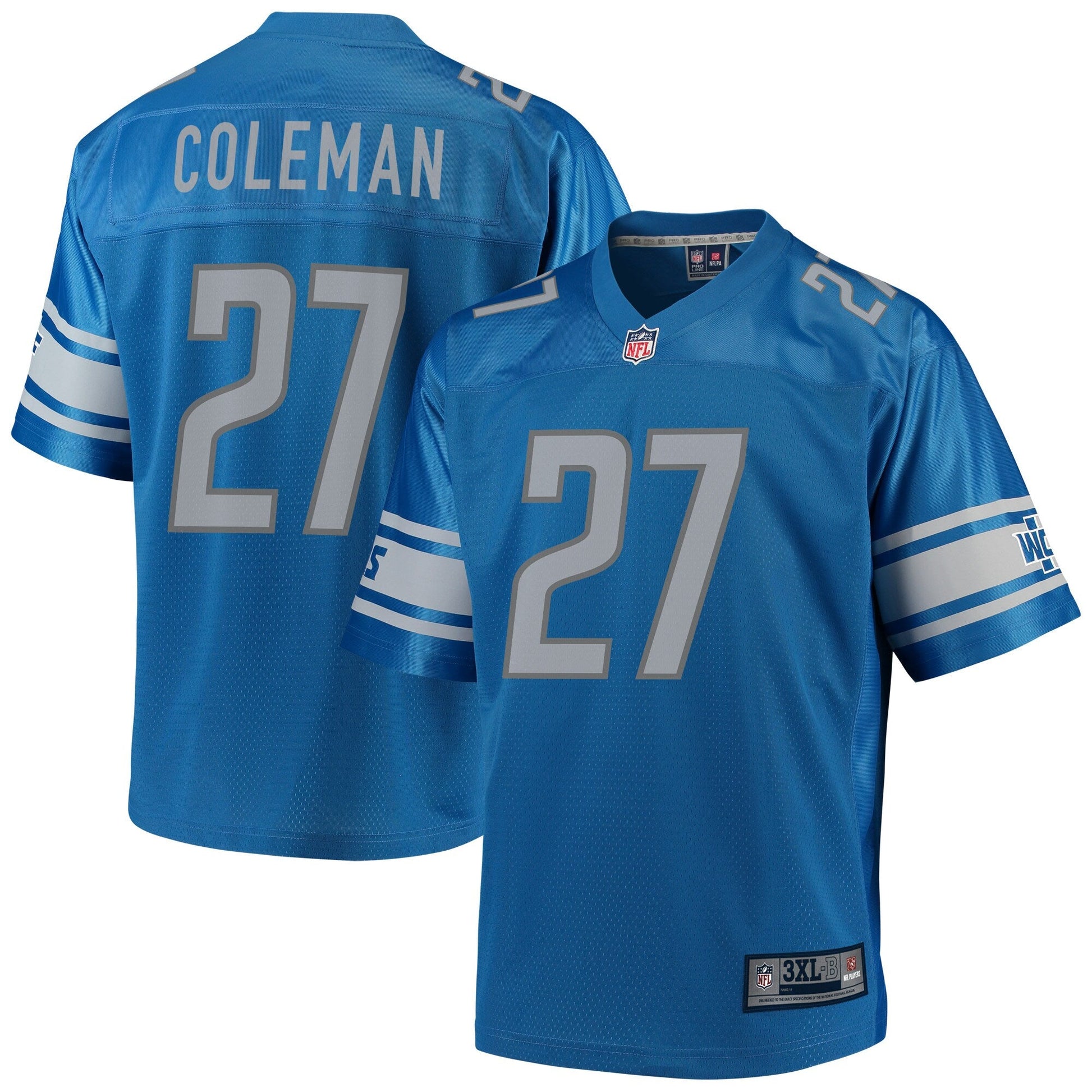 Detroit Lions Justin Coleman Big Tall NFL jersey front view