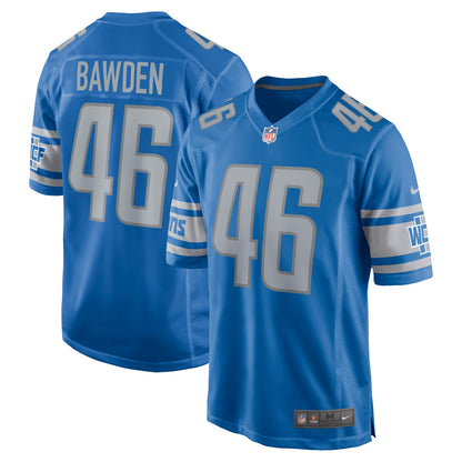 Detroit Lions Nick Bawden NFL jersey front view