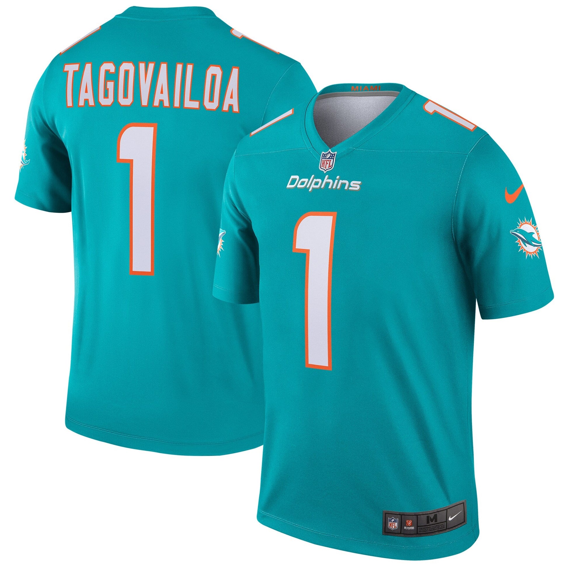Miami Dolphins Tua Tagovailoa Legend NFL jersey front view