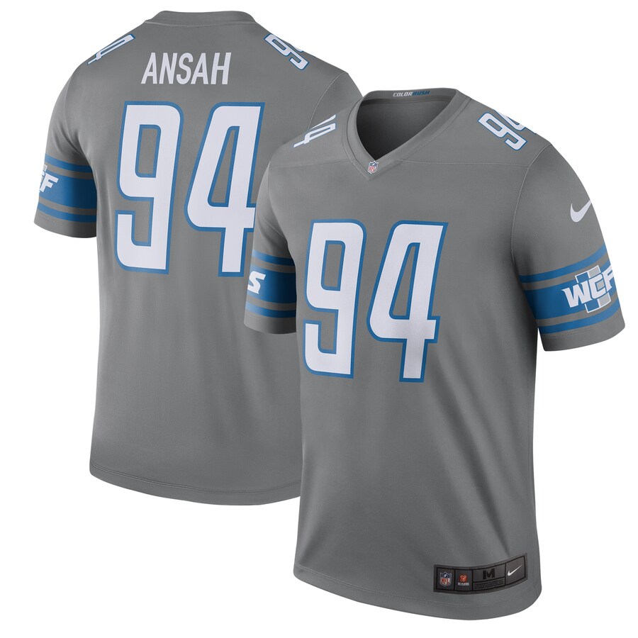 Detroit Lions Ziggy Ansah Steel Legend NFL jersey front view
