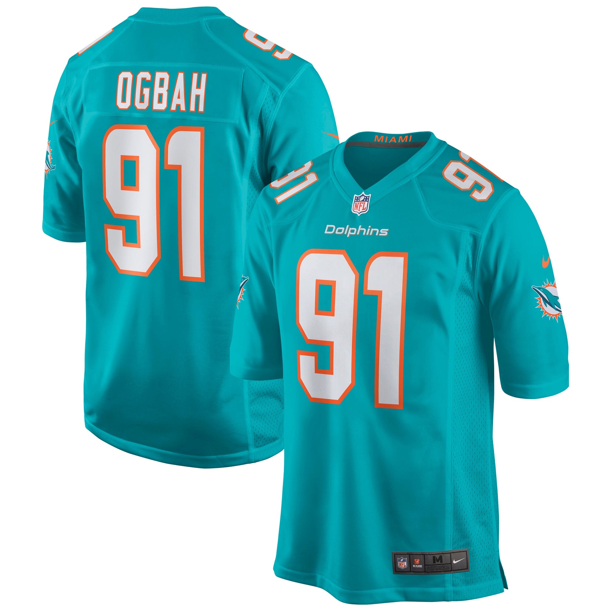 Miami Dolphins Emmanuel Ogbah NFL jersey front view