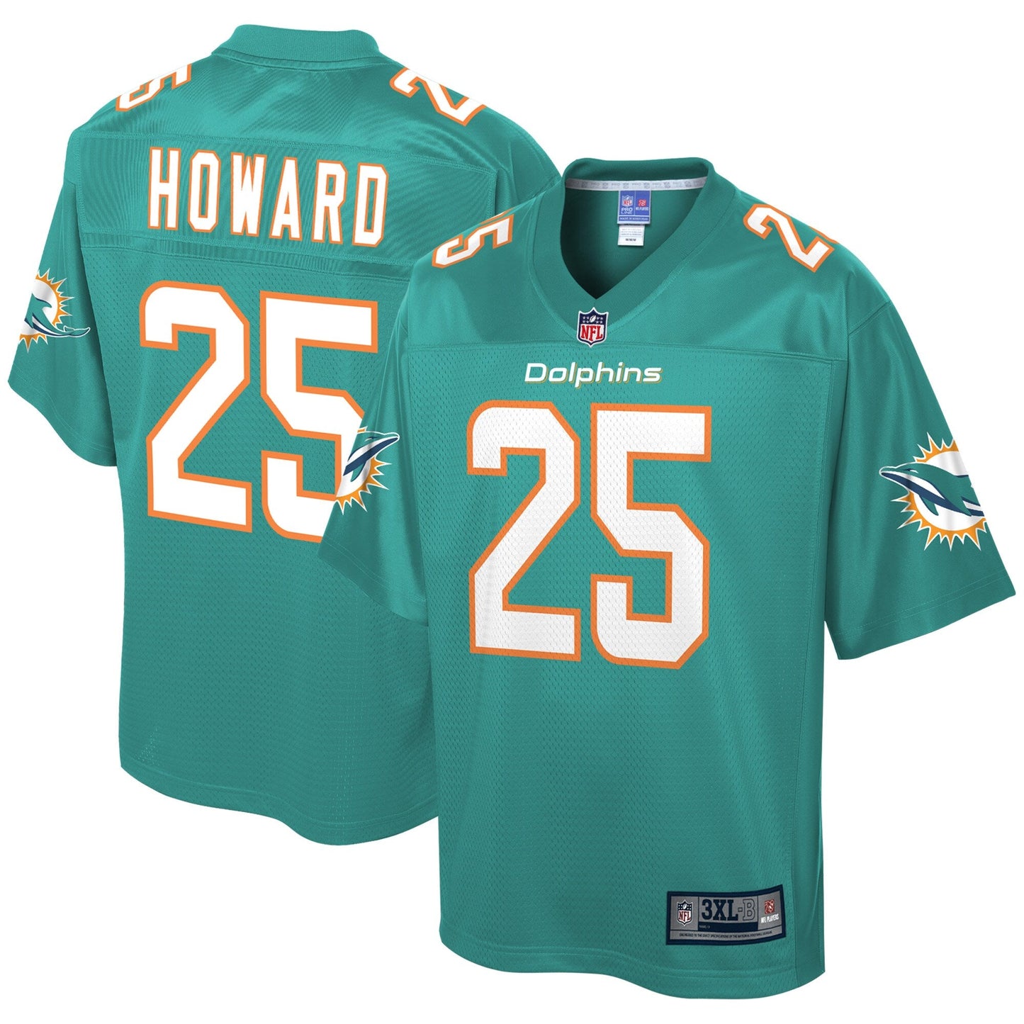 Miami Dolphins Xavien Howard Big Tall NFL jersey front view