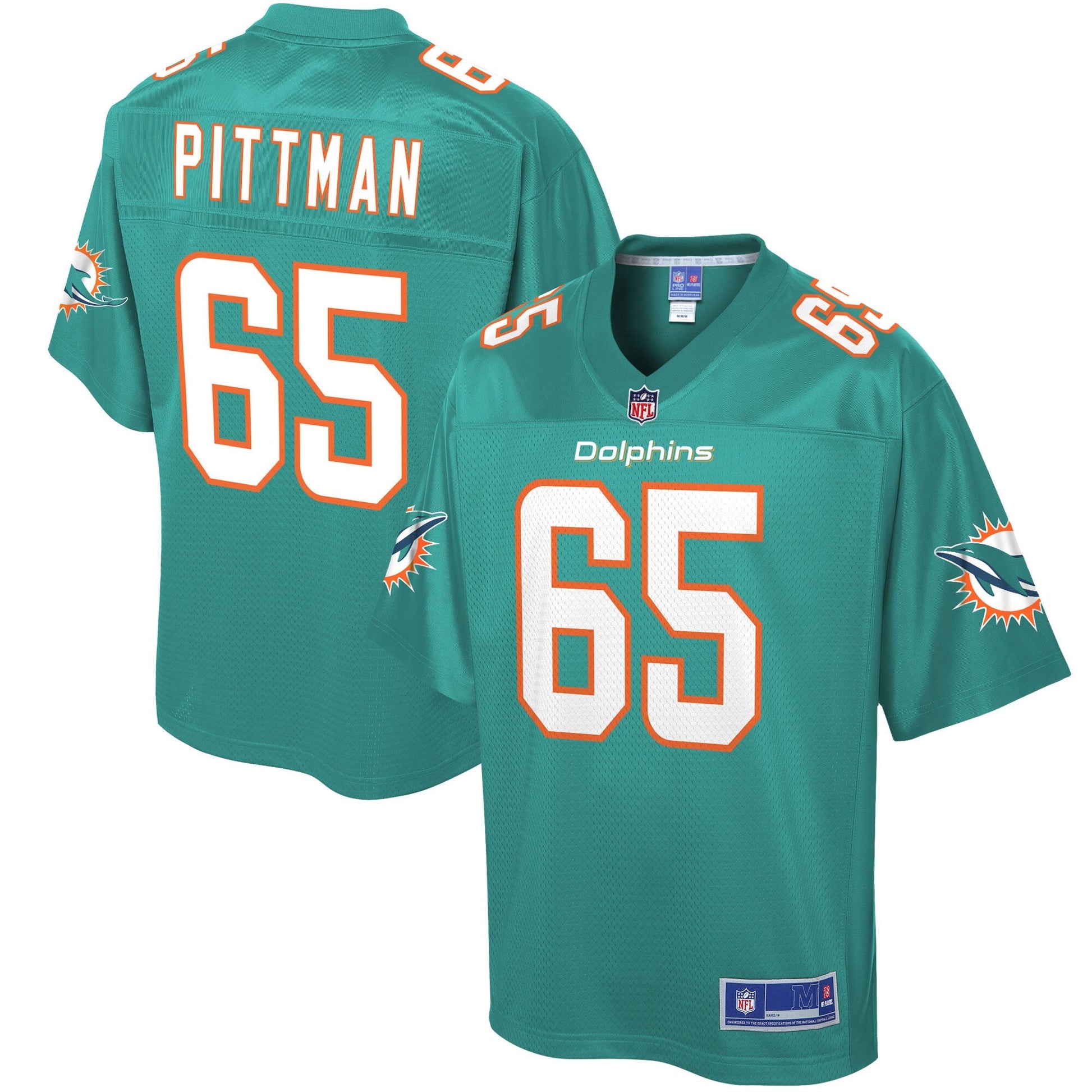 Miami Dolphins Jamiyus Pittman Big Tall NFL jersey front view