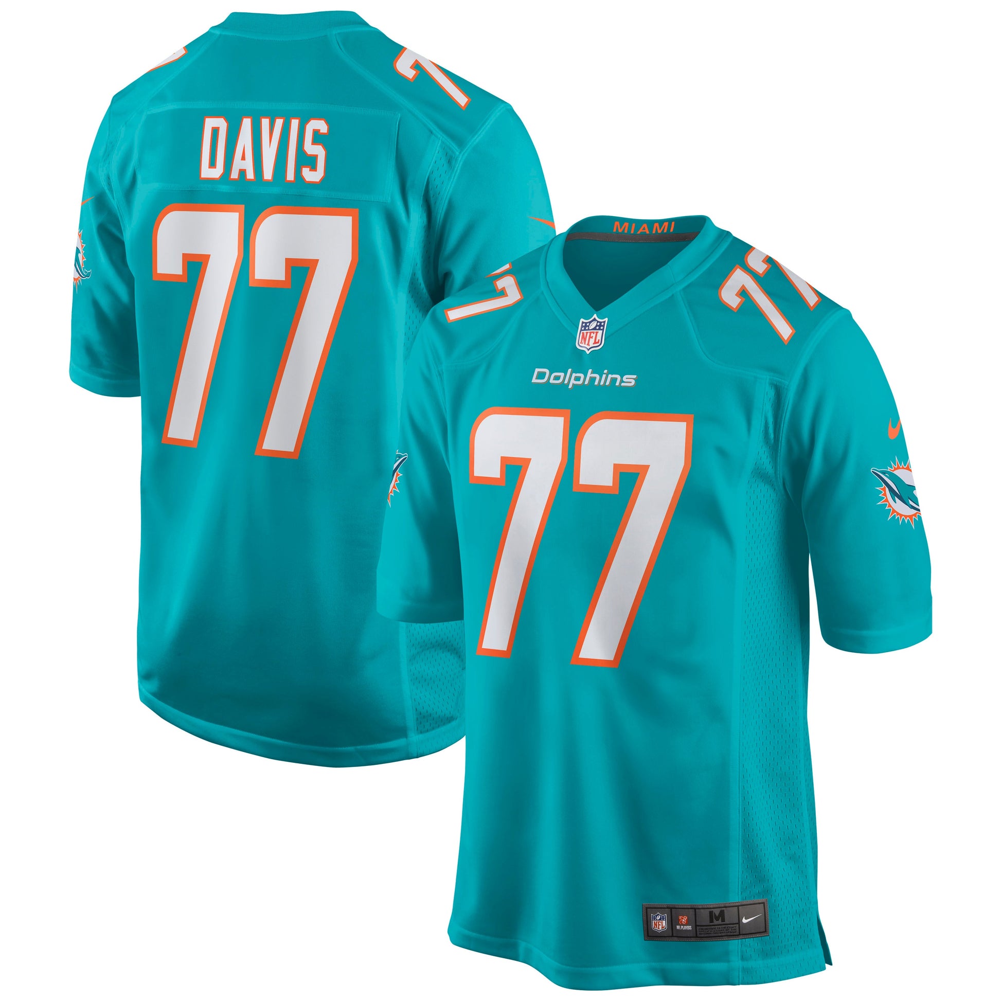 Miami Dolphins Jesse Davis NFL jersey front view