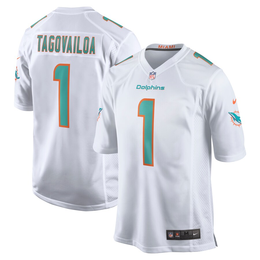 Miami Dolphins Tua Tagovailoa Draft First Round NFL jersey front view