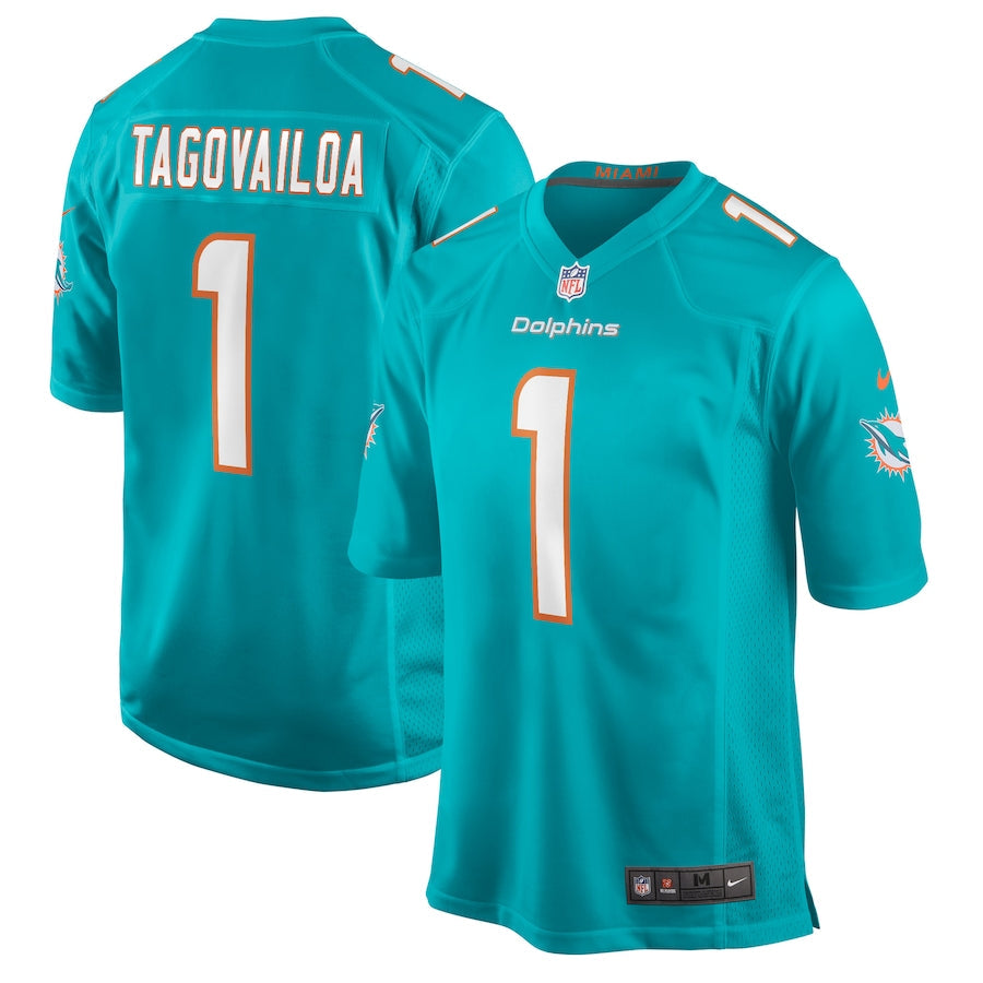 Miami Dolphins Tua Tagovailoa Draft First Round NFL jersey front view