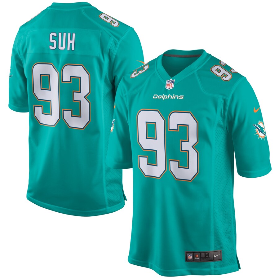 Miami Dolphins Ndamukong Suh NFL jersey front view