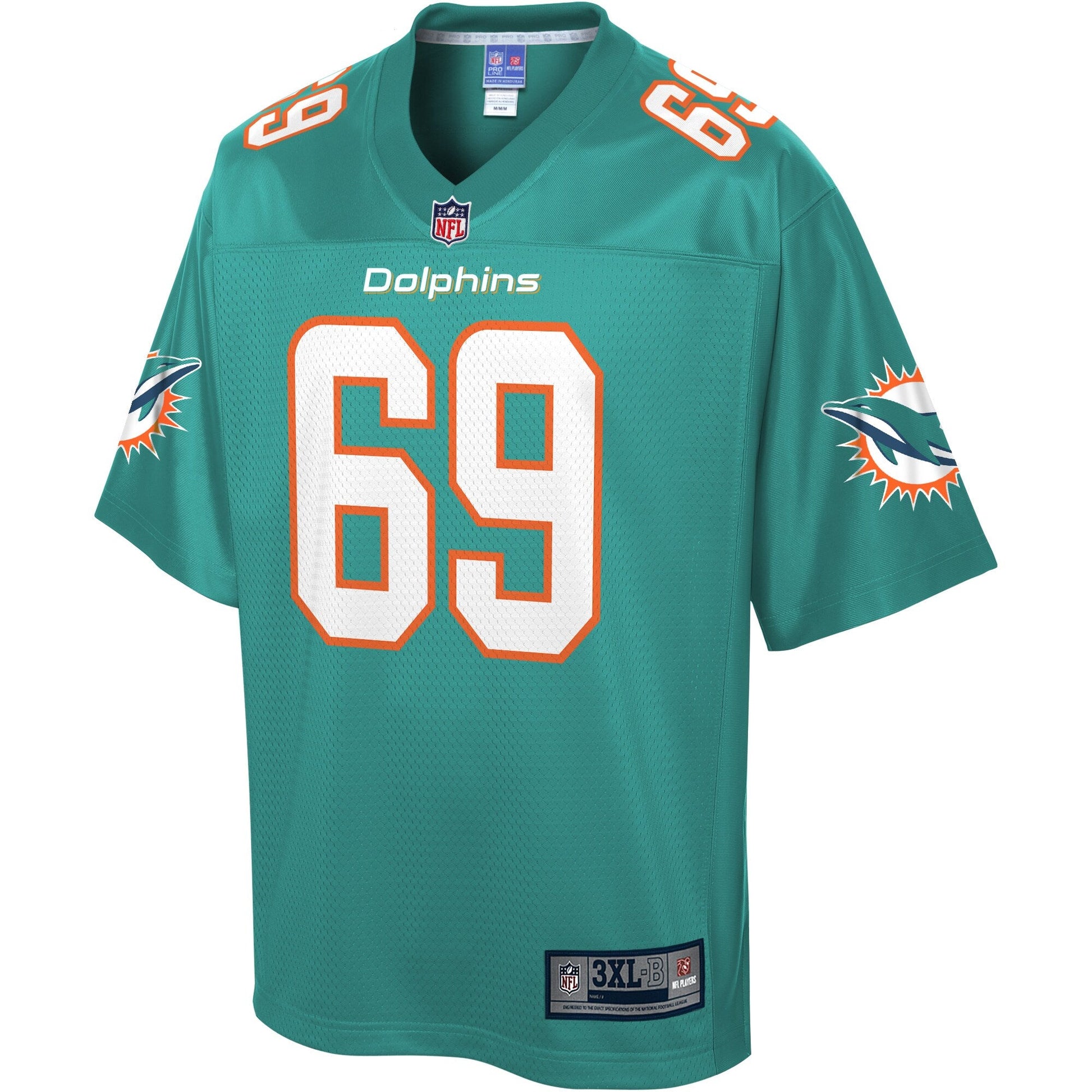 Miami Dolphins Durval Queiroz Neto Big Tall NFL jersey front view