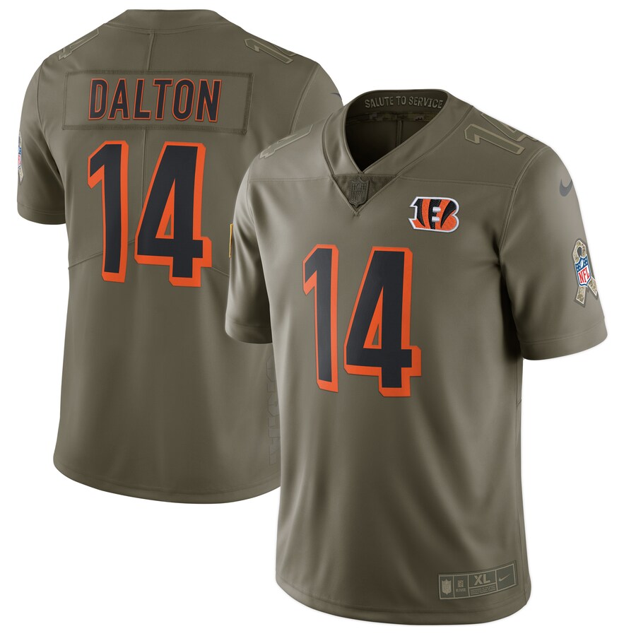Cincinnati Bengals Andy Dalton Salute To Service NFL jersey front view