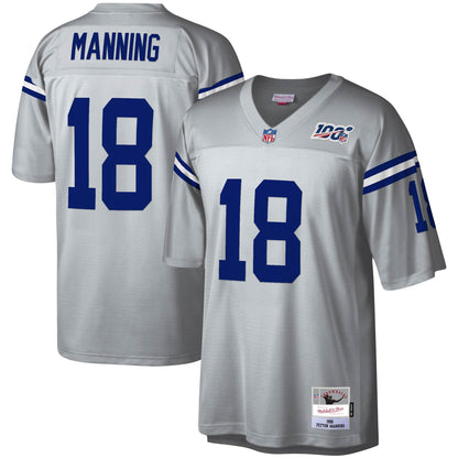 Indianapolis Colts Peyton Manning Platinum 100 Legacy NFL jersey front view
