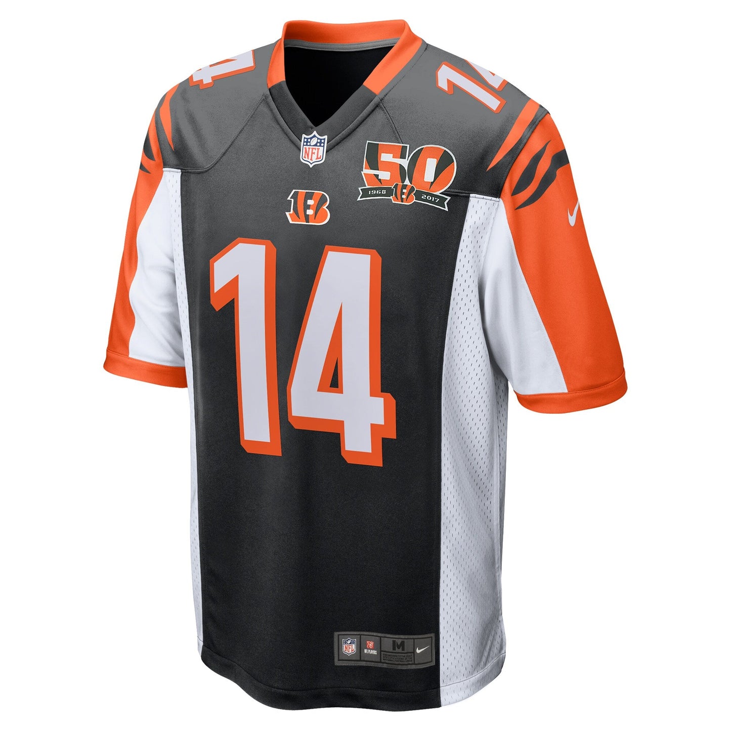 Cincinnati Bengals Andy Dalton 50th Anniversary Patch NFL jersey front view