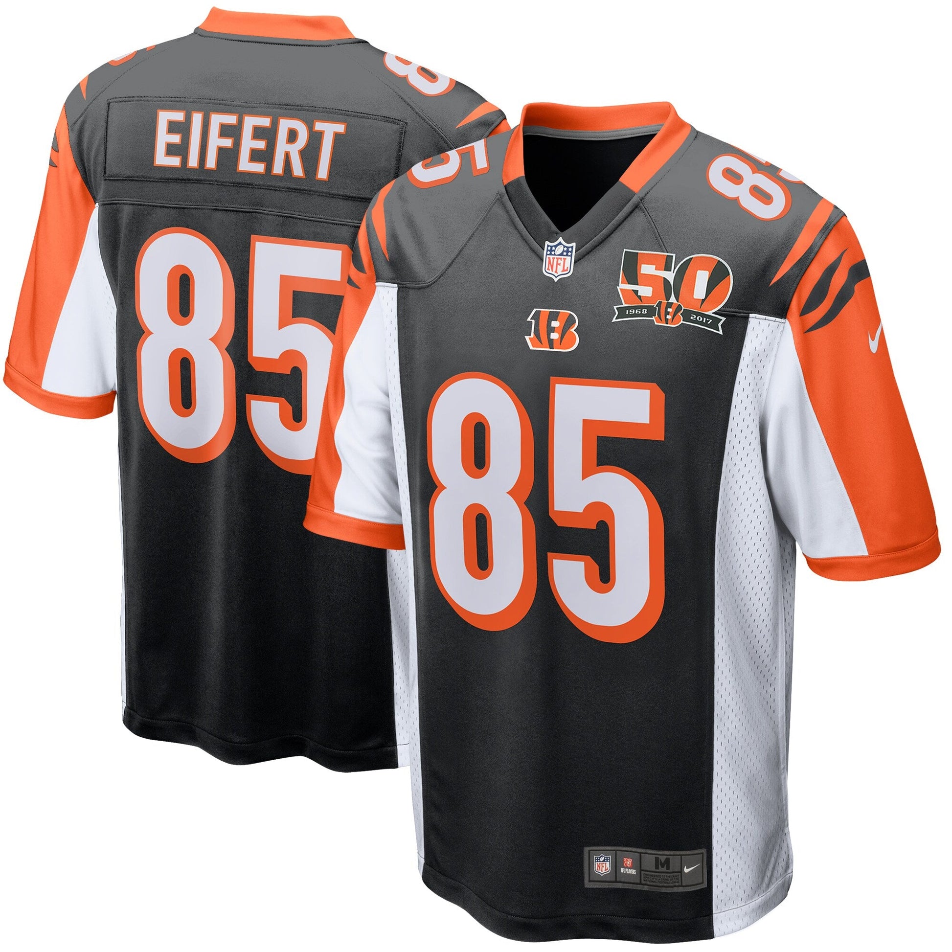 Cincinnati Bengals Tyler Eifert 50th Anniversary Patch NFL jersey front view