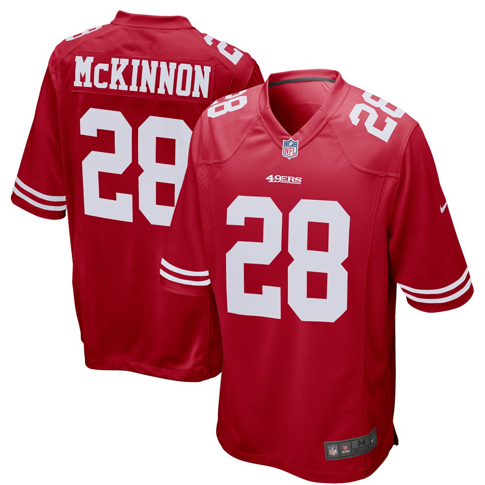 San Francisco 49ers Jerick Mckinnon Scarlet NFL jersey front view