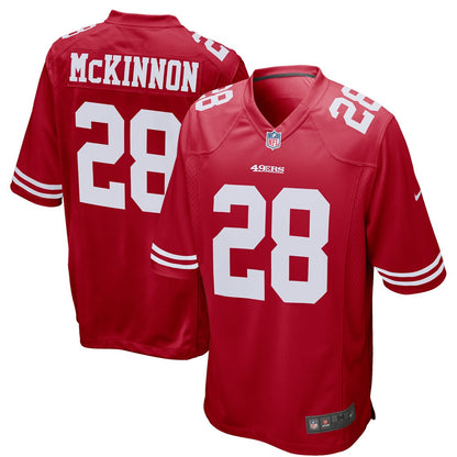 San Francisco 49ers Jerick Mckinnon Scarlet NFL jersey front view