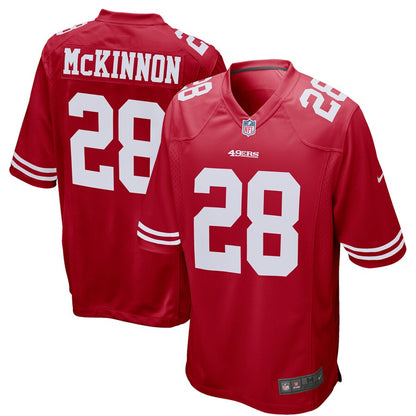 San Francisco 49ers Jerick Mckinnon Scarlet NFL jersey front view