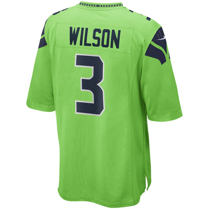 Seattle Seahawks Russell Wilson Neon NFL jersey front view