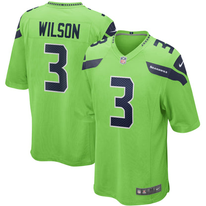 Seattle Seahawks Russell Wilson Neon NFL jersey front view