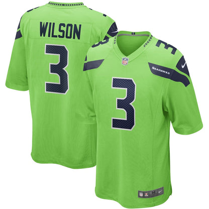 Seattle Seahawks Russell Wilson Neon NFL jersey front view