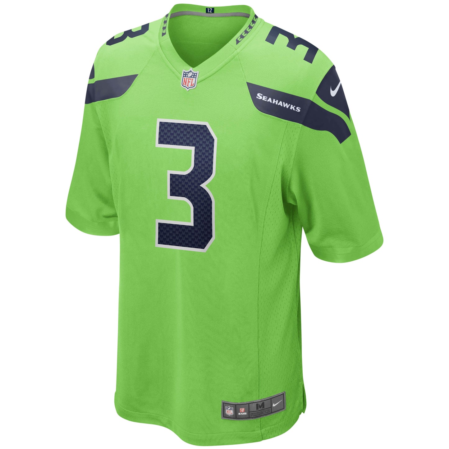Seattle Seahawks Russell Wilson Neon NFL jersey front view