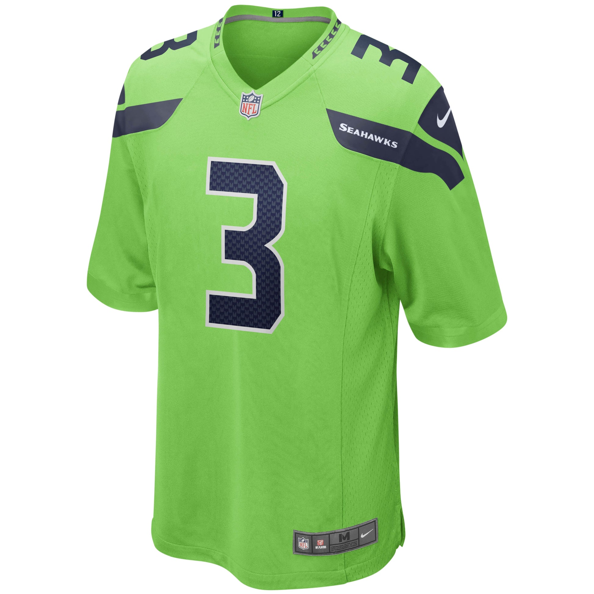 Seattle Seahawks Russell Wilson Neon NFL jersey front view