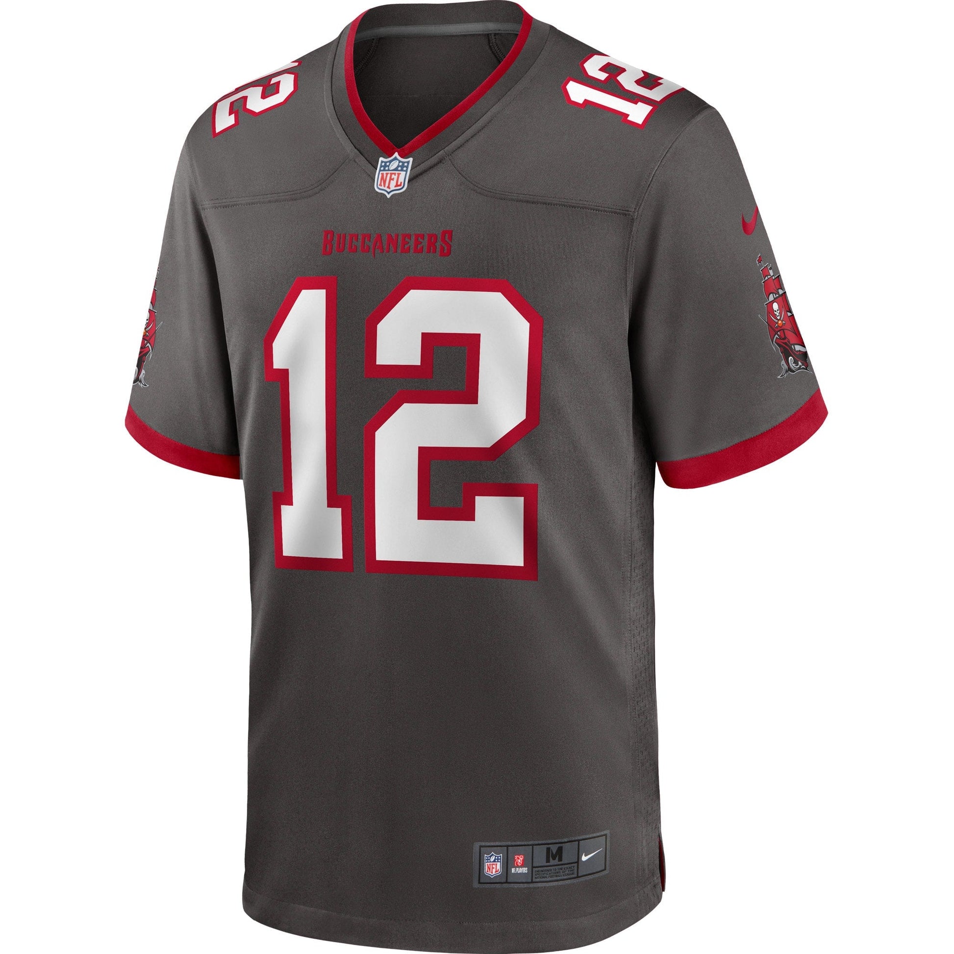 Tampa Bay Buccaneers Tom Brady Pewter NFL jersey front view
