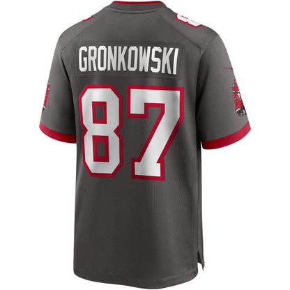 Tampa Bay Buccaneers Rob Gronkowski Pewter NFL jersey front view