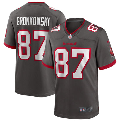 Tampa Bay Buccaneers Rob Gronkowski Pewter NFL jersey front view