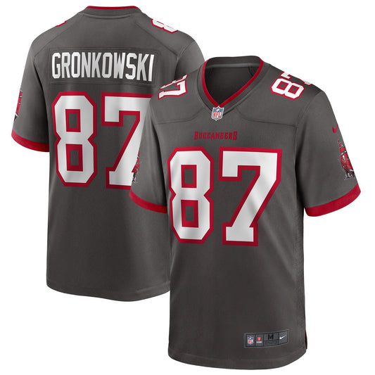 Tampa Bay Buccaneers Rob Gronkowski Pewter NFL jersey front view