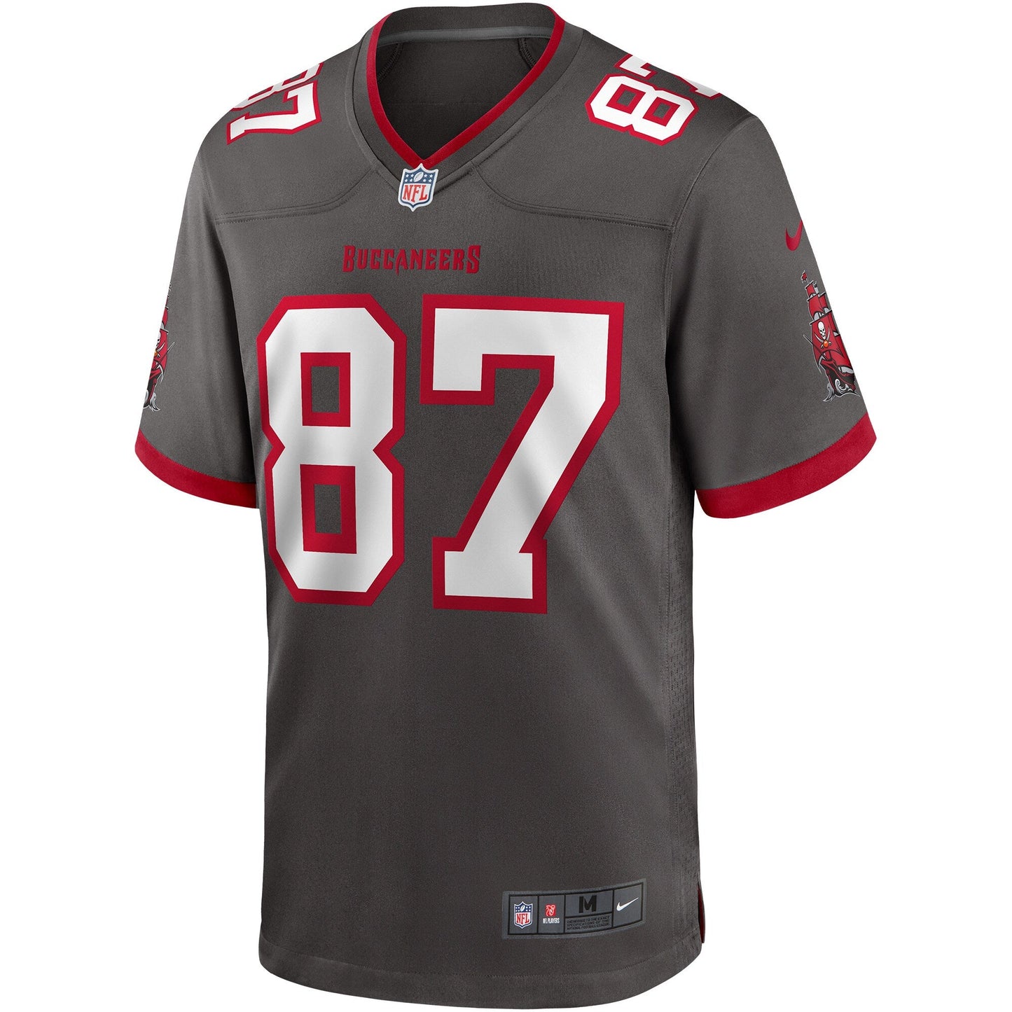 Tampa Bay Buccaneers Rob Gronkowski Pewter NFL jersey front view