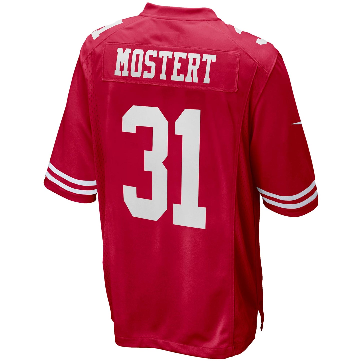San Francisco 49ers Raheem Mostert Scarlet NFL jersey front view