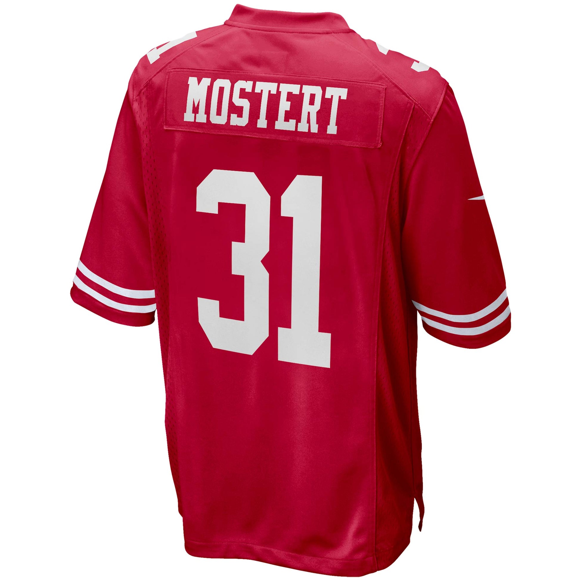 San Francisco 49ers Raheem Mostert Scarlet NFL jersey front view