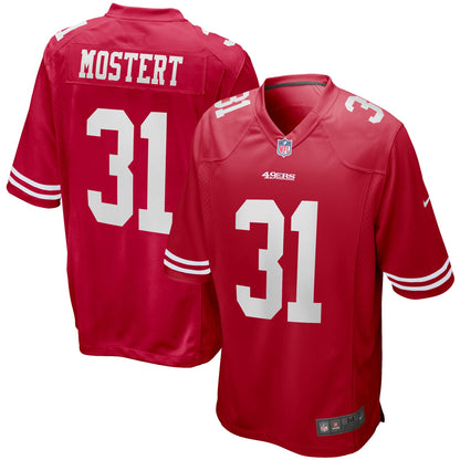 San Francisco 49ers Raheem Mostert Scarlet NFL jersey front view