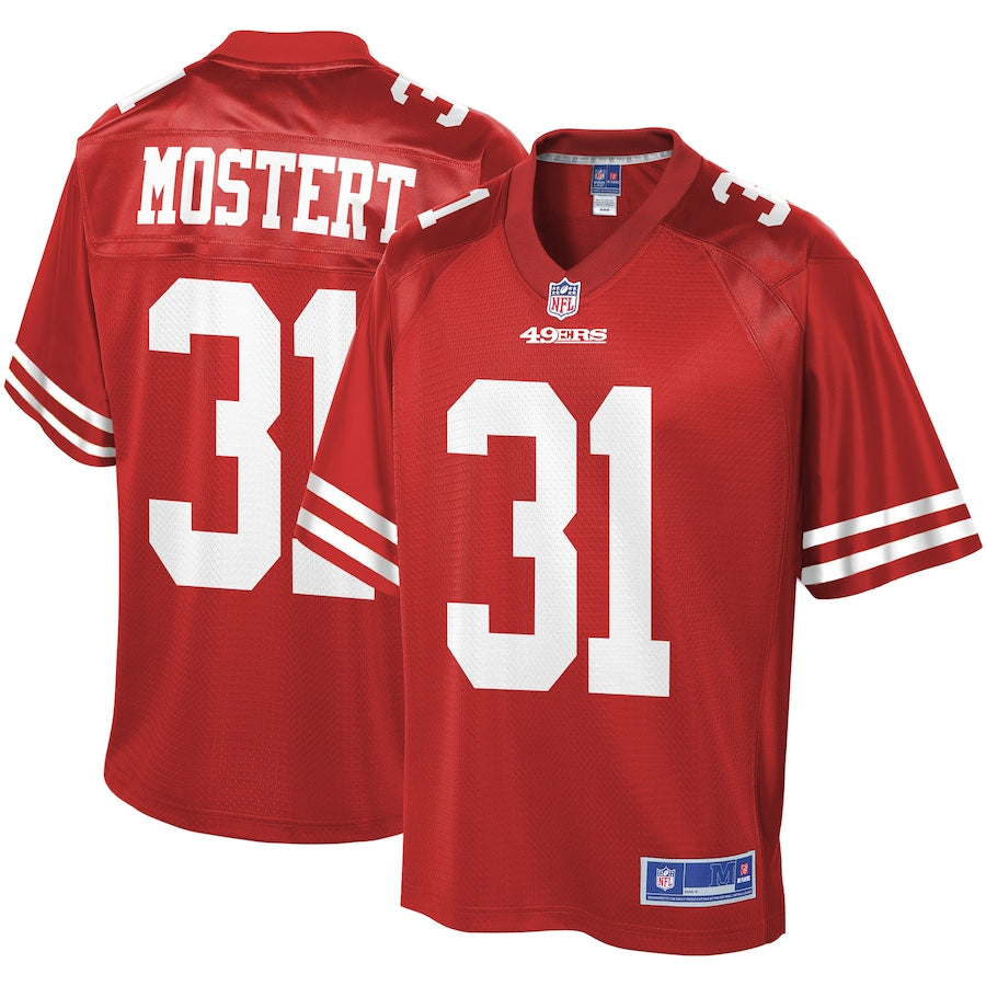 San Francisco 49ers Raheem Mostert Scarlet NFL jersey front view
