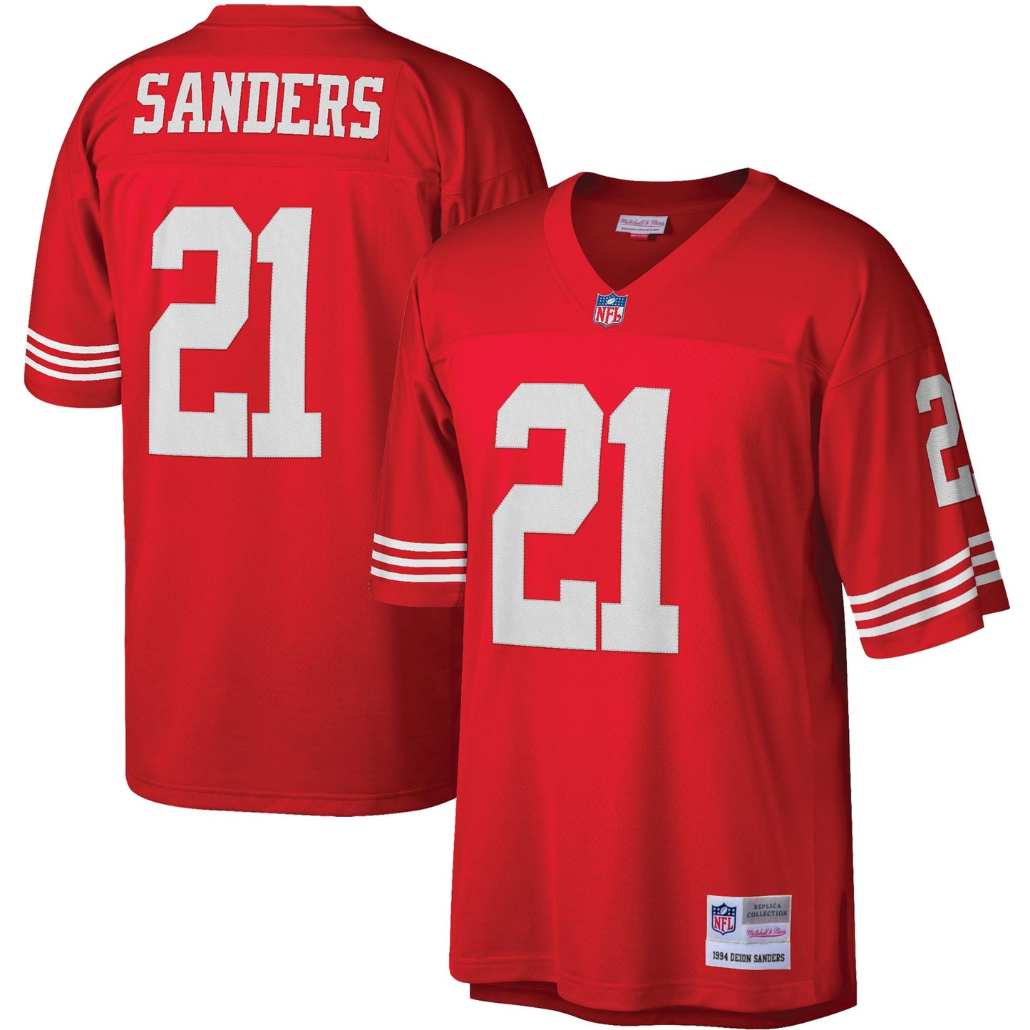 San Francisco 49ers Deion Sanders Scarlet Legacy NFL jersey front view
