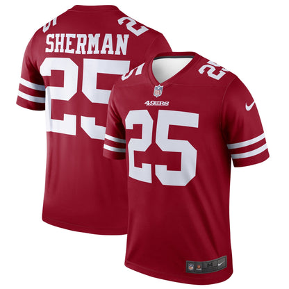 San Francisco 49ers Richard Sherman Scarlet Legend NFL jersey front view