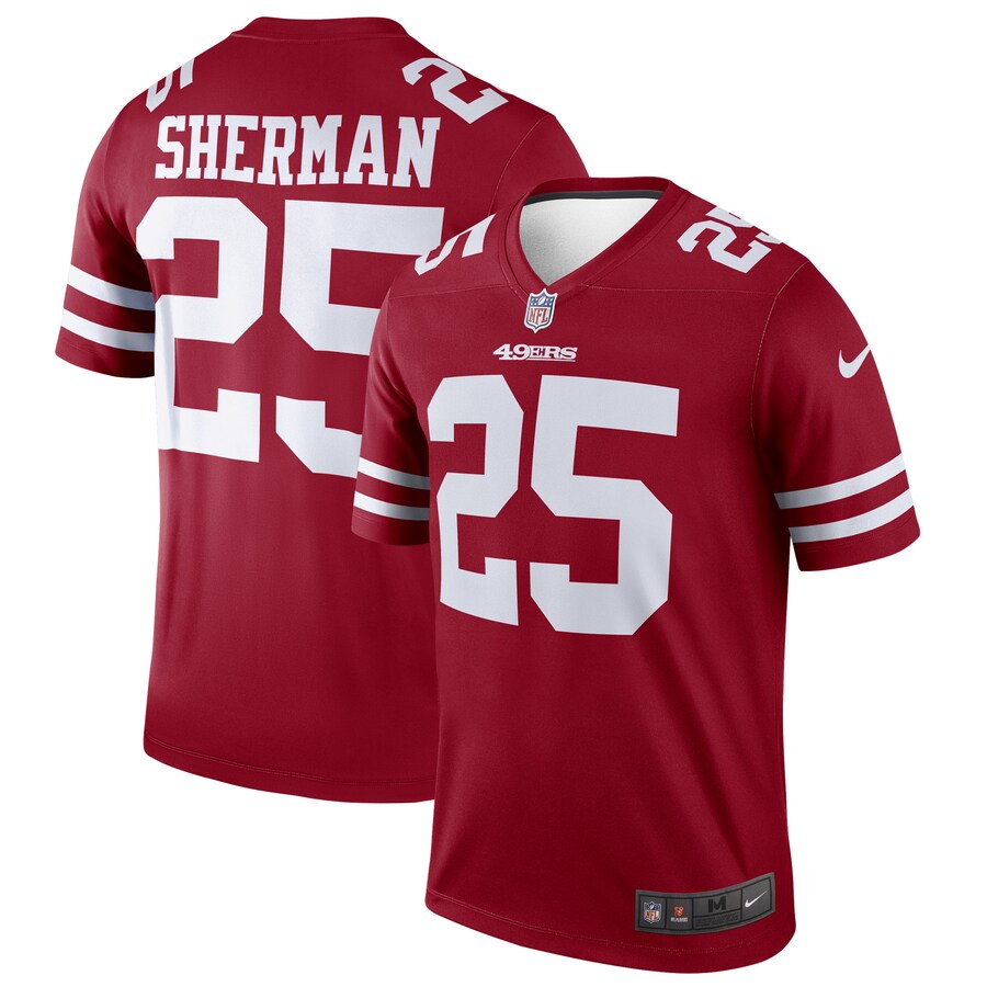 San Francisco 49ers Richard Sherman Scarlet Legend NFL jersey front view