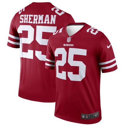 San Francisco 49ers Richard Sherman Scarlet Legend NFL jersey front view