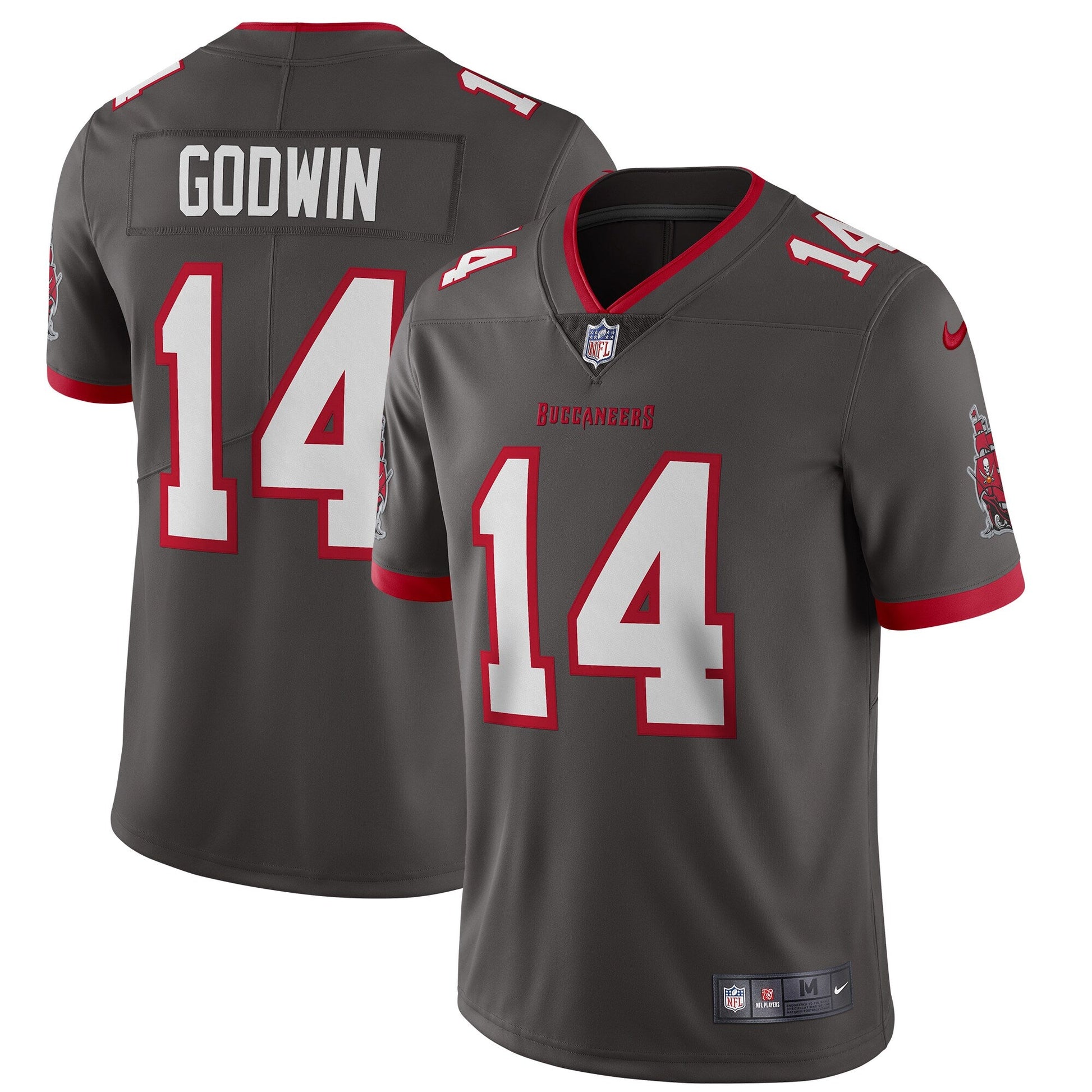 Tampa Bay Buccaneers Chris Godwin Pewter NFL jersey front view