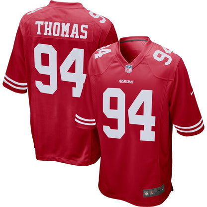 San Francisco 49ers Solomon Thomas Scarlet NFL jersey front view